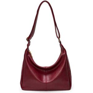 Women's Burgundy 1 Hobo Bags Ultra Soft Foldable Vegan Leather Shoulder Handbag